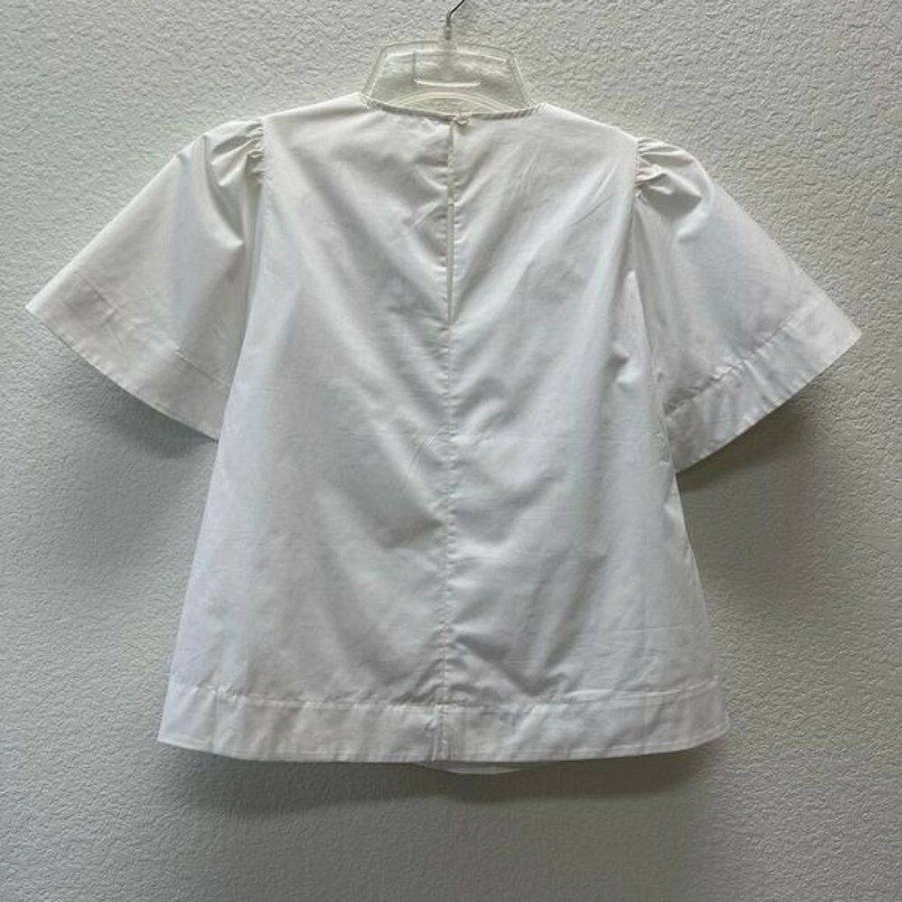 Kate Spade Broome Street Womens XS Blouse Shirt Top Flare White Crisp Cotton - Picture 4 of 5